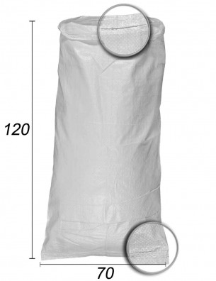 Gewebter Sack aus Polypropylen Weiß - 70X120