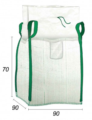 Big Bag 1/2 m3 mit Verschlussschürze - 90X90X70