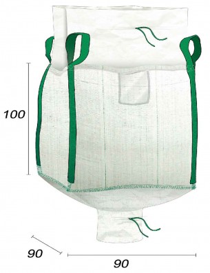 Big Bag 1000 kg leer mit Entleerungsstutzen - 90X90X100