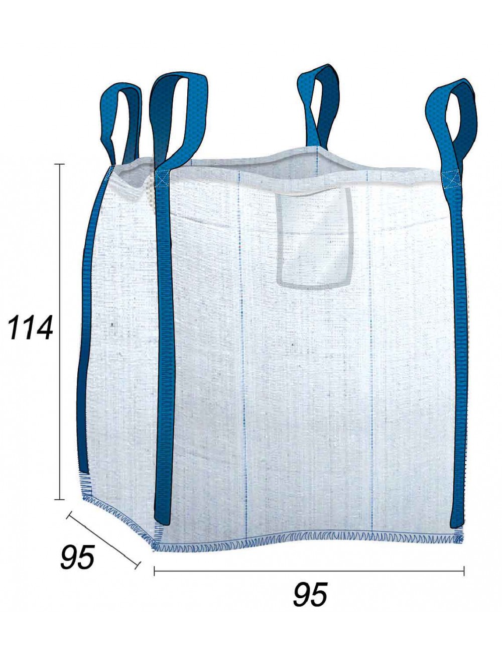 Big Bag Wasserdichter Körper mit Anti-Leck-Nähten - 95X95X114
