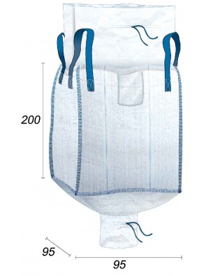 Big Bag Großes Volumen von 1,8m3 & Hermetisch versiegelt - 95X95X200