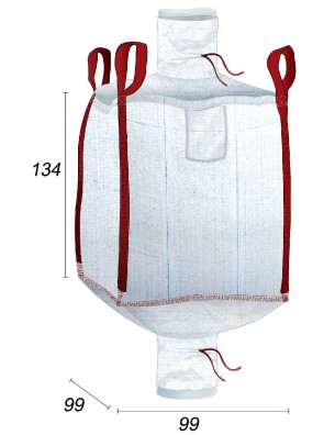 Big Bag Innen mit 70µ Beutel gefüttert - 99X99X134