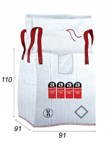 Big Bag Asbest 1m3 - Zugelassenes Recyclingzentrum - 91X91X110
