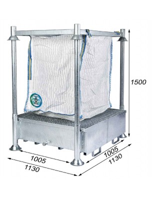 Rahmen Big-Bag-Halterung mit 440 Liter Auffangbehälter - 1005X1370X1500